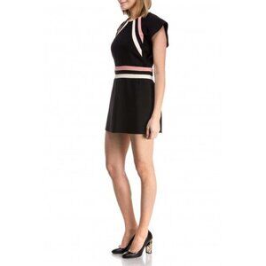 Red Valentino Striped Crew Neck Black Dress Romper Size S